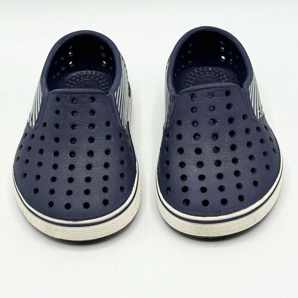 Native Miles Navy Blue Stripe Regatta Slip On Sandals - Toddler US C5 - Picture 2 of 9